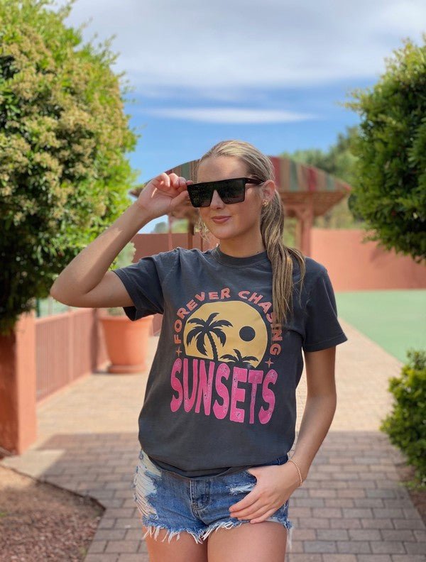 Forever Chasing Sunsets Simple Tee - Happily Ever Atchison Shop Co.