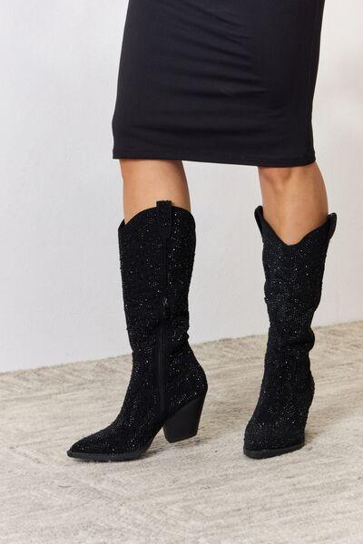 Forever Link Rhinestone Knee High Cowboy Boots - Happily Ever Atchison Shop Co.