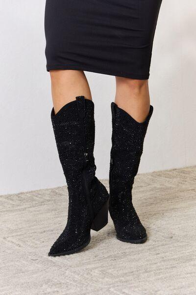 Forever Link Rhinestone Knee High Cowboy Boots - Happily Ever Atchison Shop Co.