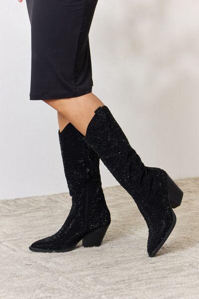 Forever Link Rhinestone Knee High Cowboy Boots - Happily Ever Atchison Shop Co.