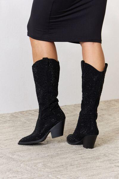 Forever Link Rhinestone Knee High Cowboy Boots - Happily Ever Atchison Shop Co.