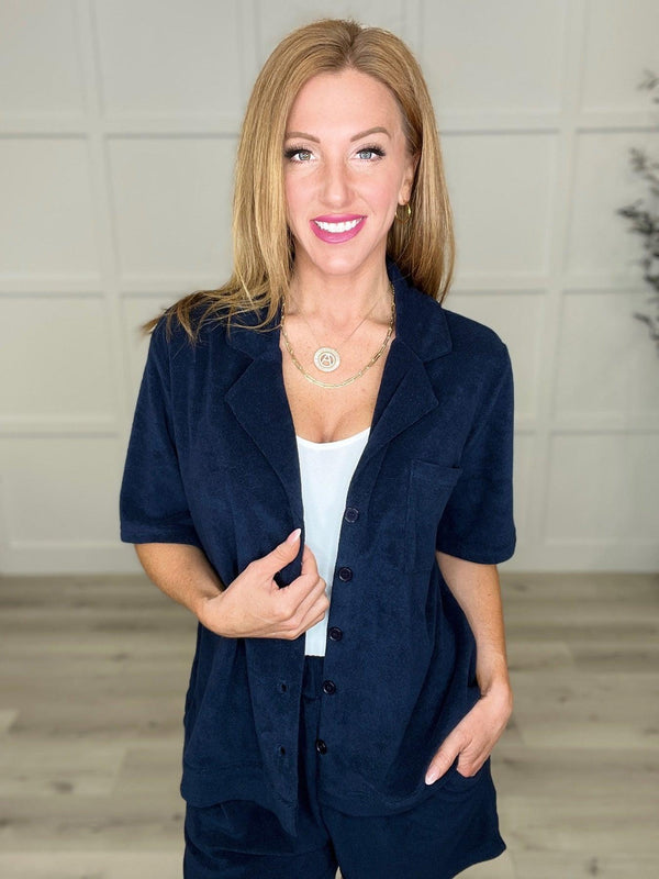 French Terry Button Down Top in Two Colors - Happily Ever Atchison Shop Co.