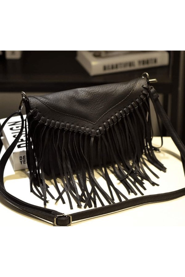 Fringe All Day Black Bag - Happily Ever Atchison Shop Co.