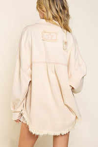 Fringe Distressed Oversized Jacket - Happily Ever Atchison Shop Co.