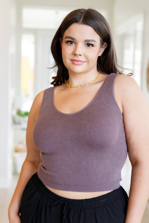 Fundamentals Ribbed Seamless Reversible Tank in Brown - Happily Ever Atchison Shop Co.
