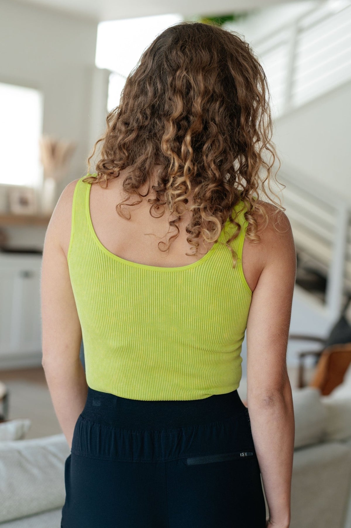 Fundamentals Ribbed Seamless Reversible Tank in Green - Happily Ever Atchison Shop Co.