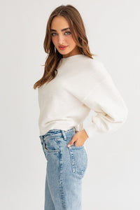 Fuzzy Sweater with Back Ruching - Happily Ever Atchison Shop Co.