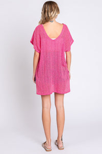 GeeGee Short Sleeve Side Slit Knit Cover Up Dress - Happily Ever Atchison Shop Co.