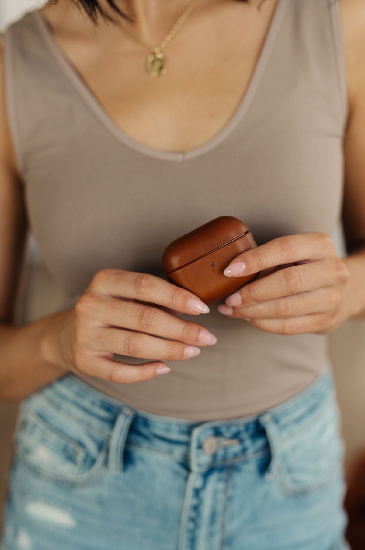 Genuine Leather Airpod Pro Protective Case in Brown - Happily Ever Atchison Shop Co.