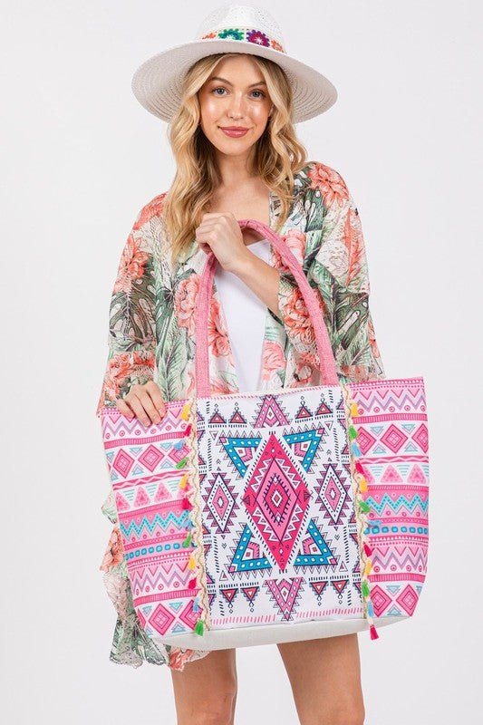 Geometric Pattern Tote Bag - Happily Ever Atchison Shop Co.