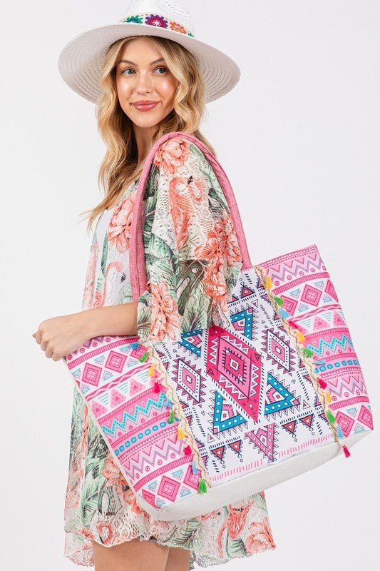 Geometric Pattern Tote Bag - Happily Ever Atchison Shop Co.