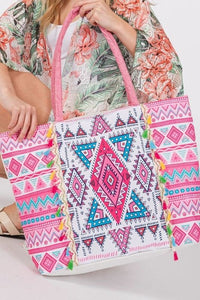 Geometric Pattern Tote Bag - Happily Ever Atchison Shop Co.