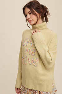 Give Me Love Stitched Mock Neck Sweater - Happily Ever Atchison Shop Co.