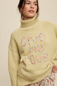 Give Me Love Stitched Mock Neck Sweater - Happily Ever Atchison Shop Co.