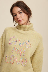 Give Me Love Stitched Mock Neck Sweater - Happily Ever Atchison Shop Co.