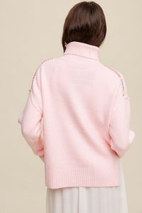 Give Me Love Stitched Mock Neck Sweater - Happily Ever Atchison Shop Co.