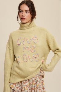 Give Me Love Stitched Mock Neck Sweater - Happily Ever Atchison Shop Co.