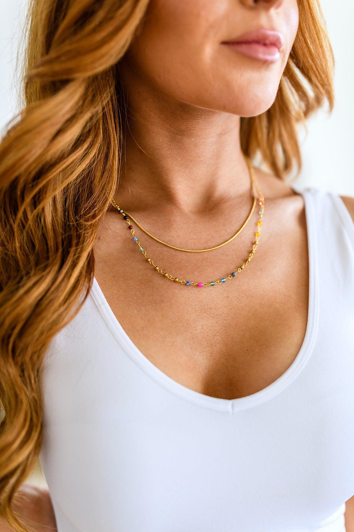 Golden Kaleidoscope Layered Necklace - Happily Ever Atchison Shop Co.