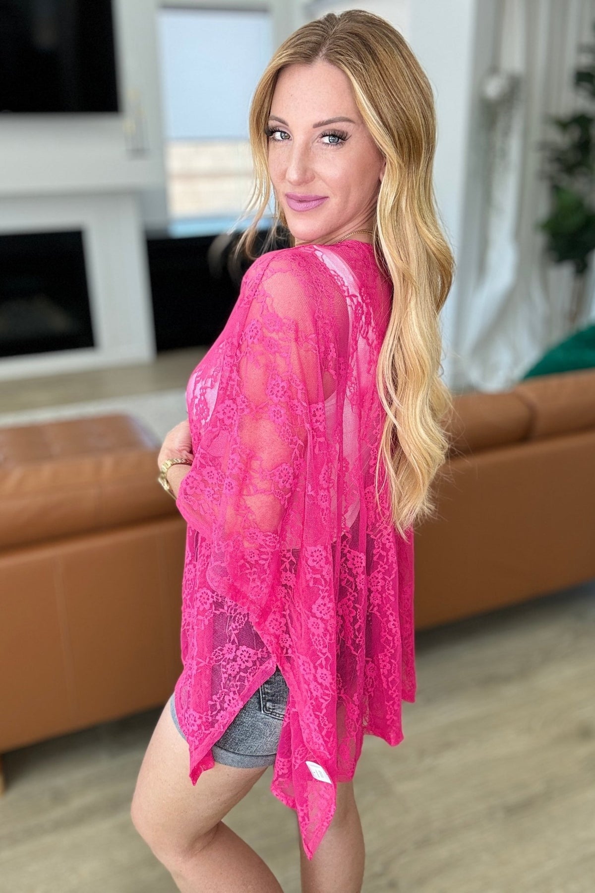 Good Days Ahead Lace Kimono In Fuchsia - Happily Ever Atchison Shop Co.