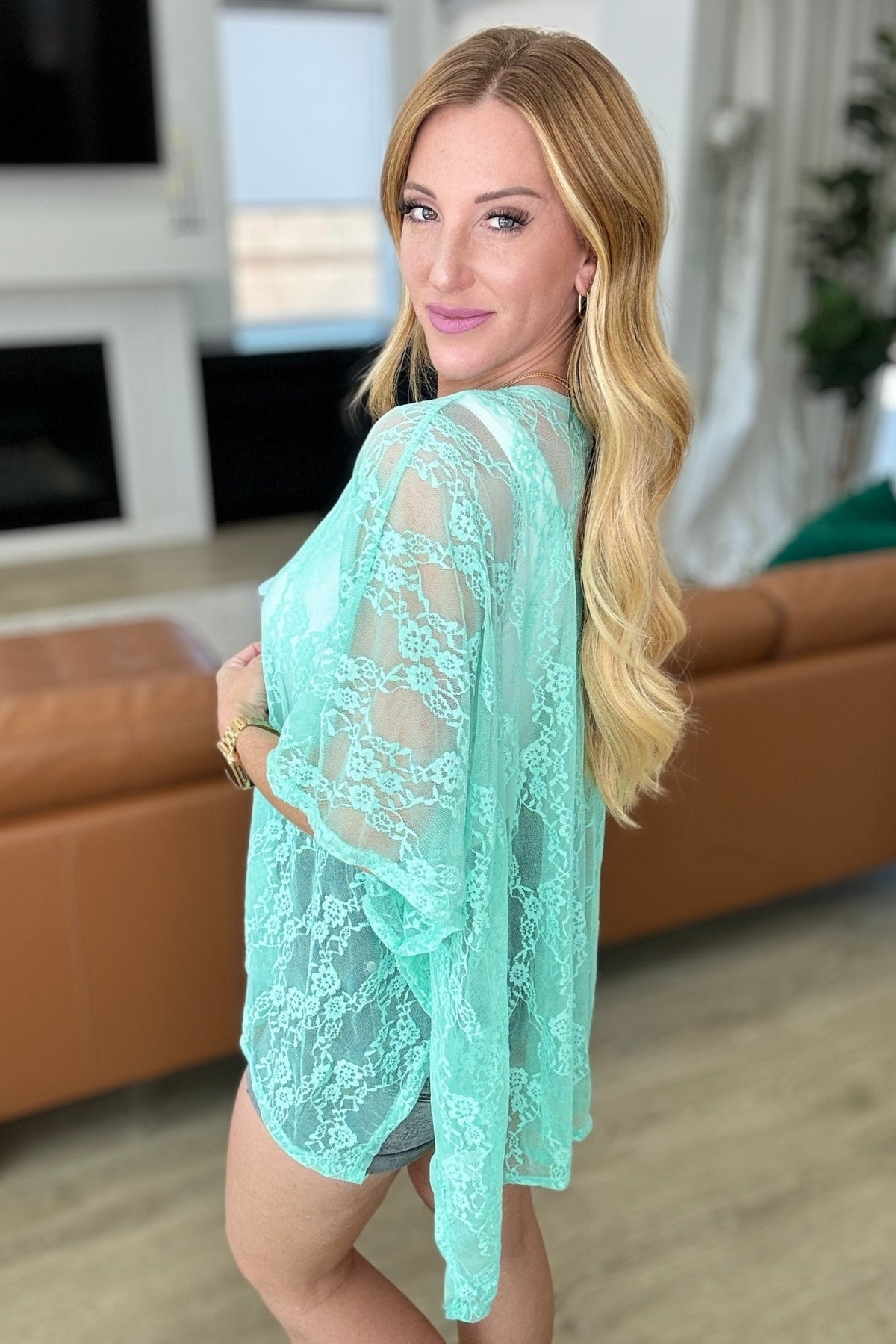 Good Days Ahead Lace Kimono In Mint - Happily Ever Atchison Shop Co.