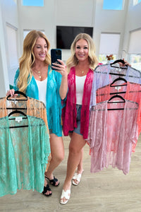 Good Days Ahead Lace Kimono In Teal - Happily Ever Atchison Shop Co.