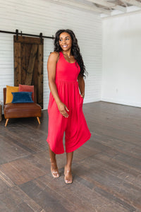 Good Idea Jumpsuit in Red - Happily Ever Atchison Shop Co.