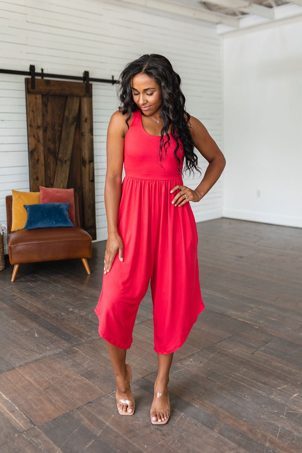 Good Idea Jumpsuit in Red - Happily Ever Atchison Shop Co.