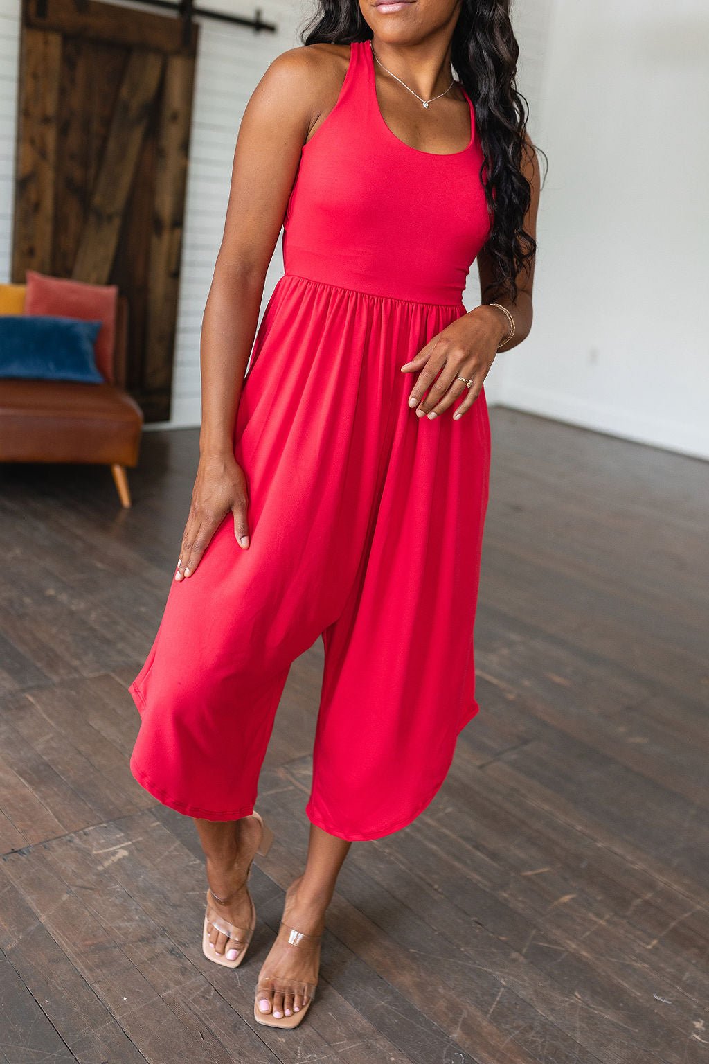 Good Idea Jumpsuit in Red - Happily Ever Atchison Shop Co.