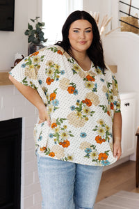 Good Morning Floral V - Neck Blouse - Happily Ever Atchison Shop Co.