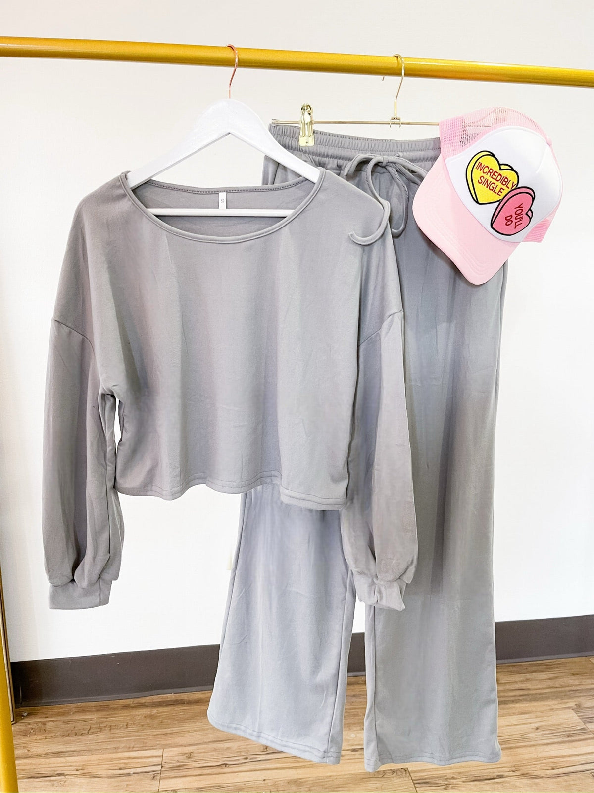 Gray Casual Matching Set - Happily Ever Atchison Shop Co.