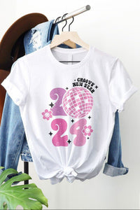 Groovy New Year 2024 Graphic Tee - Happily Ever Atchison Shop Co.