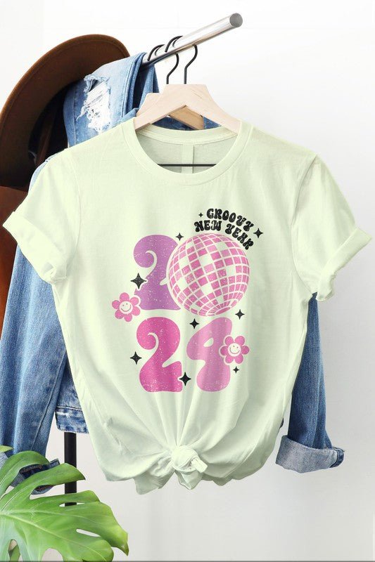 Groovy New Year 2024 Graphic Tee - Happily Ever Atchison Shop Co.