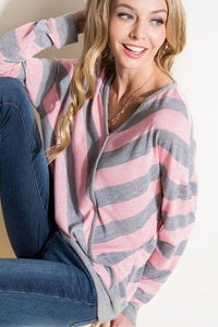 HACCI SLUB STRIPE V NECK TOP - Happily Ever Atchison Shop Co.