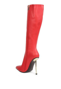 HALE Faux Leather Pointed Heel Calf Boots - Happily Ever Atchison Shop Co.