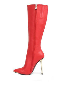 HALE Faux Leather Pointed Heel Calf Boots - Happily Ever Atchison Shop Co.