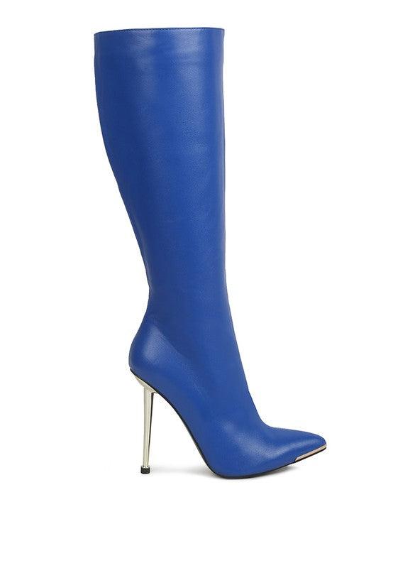 HALE Faux Leather Pointed Heel Calf Boots - Happily Ever Atchison Shop Co.