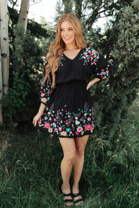 Happy To See You Floral Embroidered Dress - Happily Ever Atchison Shop Co.