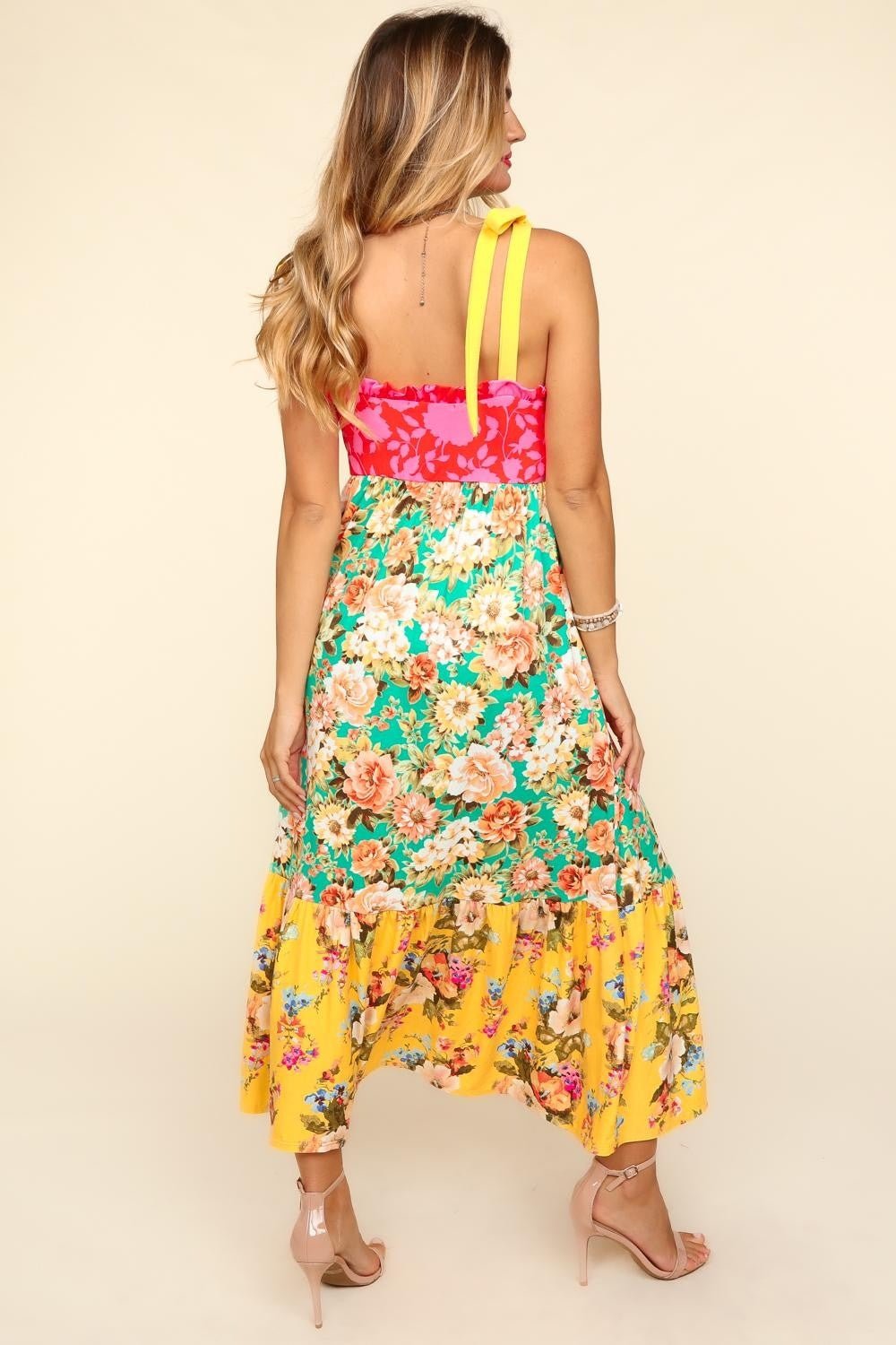 Haptics Floral Color Block Maxi Dress with Pockets - Happily Ever Atchison Shop Co.