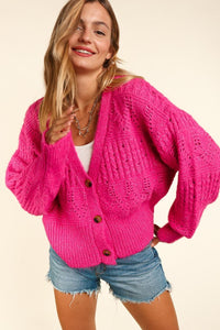 Haptics Full Size Button Down Crop Long Sleeve Cardigan - Happily Ever Atchison Shop Co.