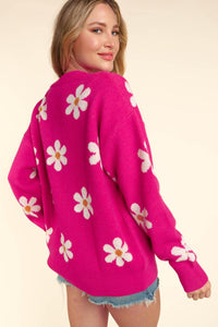 Haptics Full Size Daisy Floral Button Down Long Sleeve Cardigan - Happily Ever Atchison Shop Co.