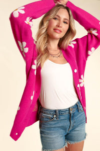 Haptics Full Size Daisy Floral Button Down Long Sleeve Cardigan - Happily Ever Atchison Shop Co.