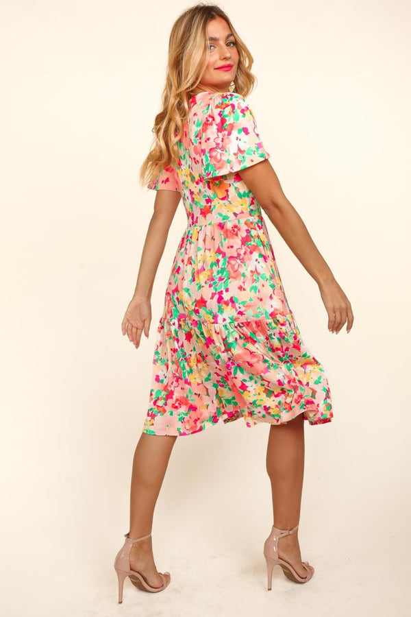 Haptics Tiered Floral Midi Dress with Pockets - Happily Ever Atchison Shop Co.