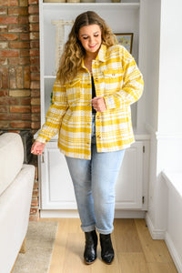 Hard To Miss Shacket In Mustard - Happily Ever Atchison Shop Co.