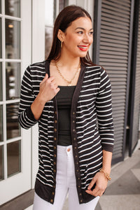 Have You Heard Cardigan in Black - Happily Ever Atchison Shop Co.