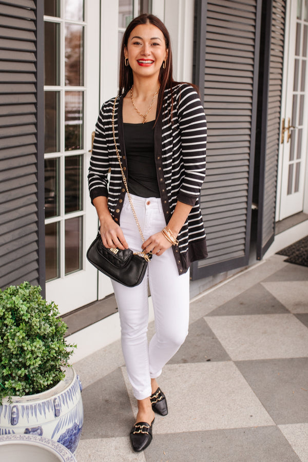 Have You Heard Cardigan in Black - Happily Ever Atchison Shop Co.
