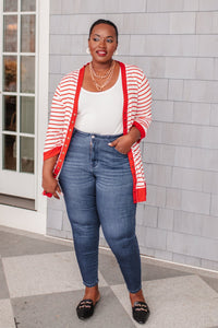 Have You Heard Cardigan in Red - Happily Ever Atchison Shop Co.