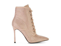HEAD ON Faux Suede Diamante Ankle Boots - Happily Ever Atchison Shop Co.