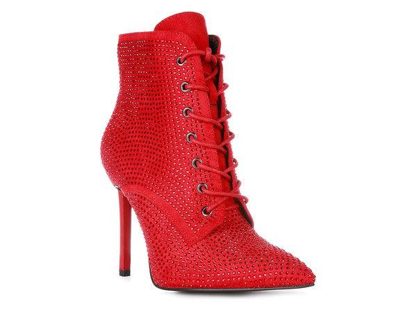 HEAD ON Faux Suede Diamante Ankle Boots - Happily Ever Atchison Shop Co.