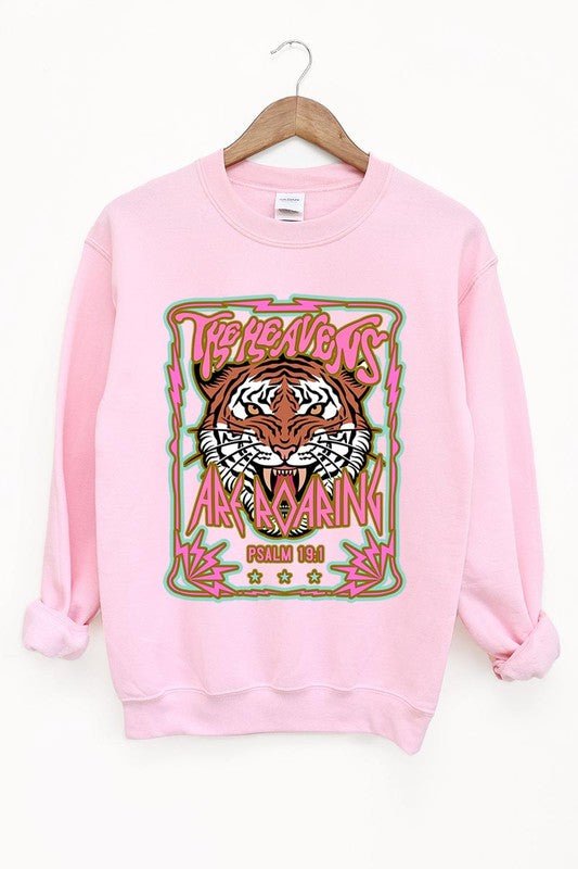 Heavens Roaring Tiger Graphic Fleece Sweatshirts - Happily Ever Atchison Shop Co.