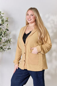 Heimish Full Size Button Up Long Sleeve Cardigan - Happily Ever Atchison Shop Co.